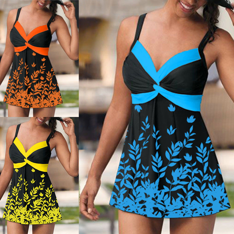 Floral Leaf Skirt Tankini by Greta 