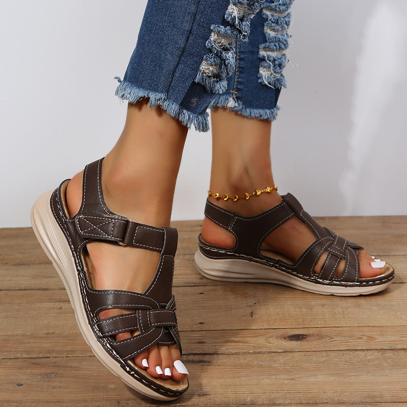 Vintage Comfort Wedge Sandals by Greta 