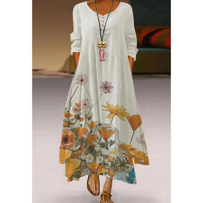 Artistic Floral Swing Dress by Greta 