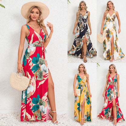 Floral V-Neck Maxi Dress by Greta 