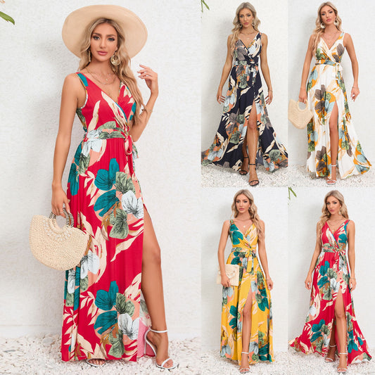 Floral V-Neck Maxi Dress by Greta 