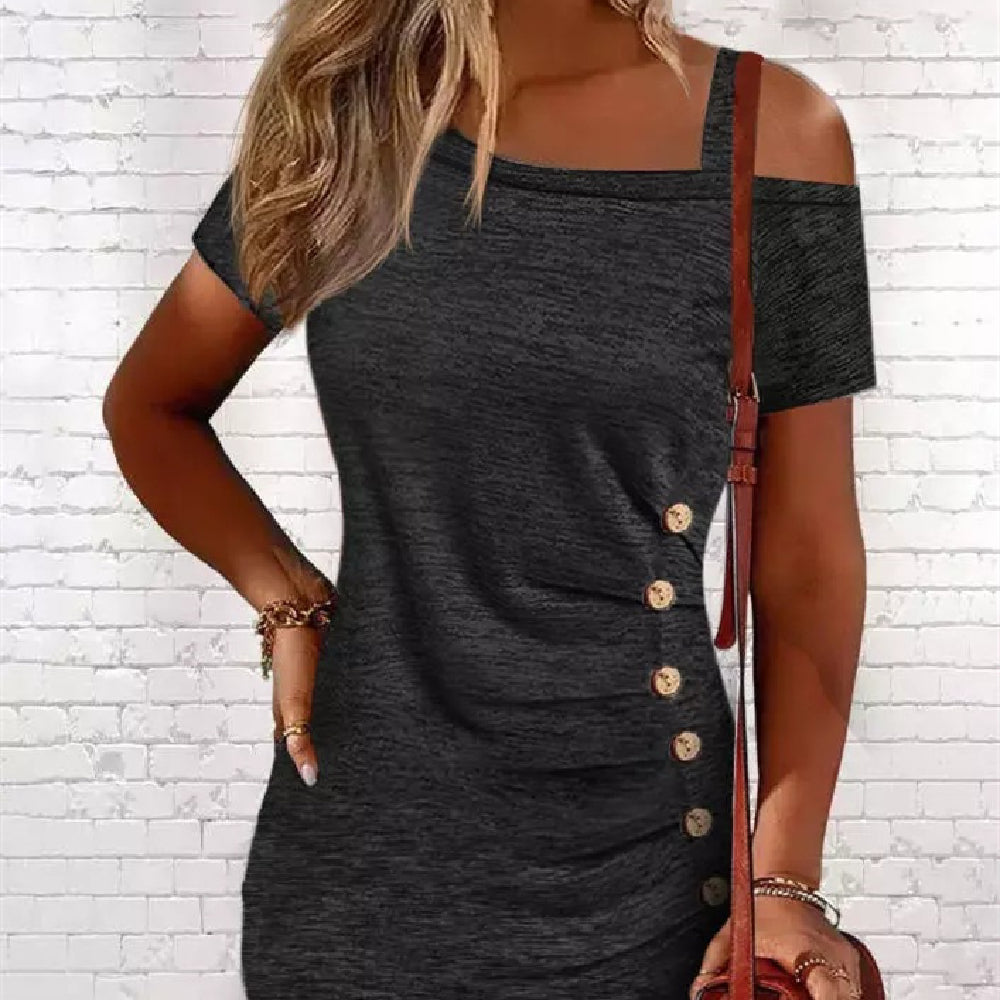 Chic Diagonal Shoulder Dress Greta 