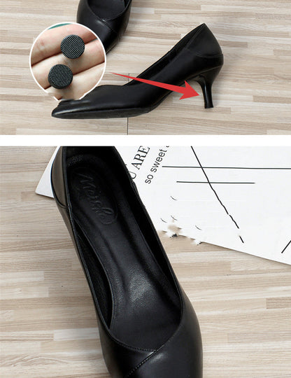 Elegant Black Sheepskin Heels by Greta 