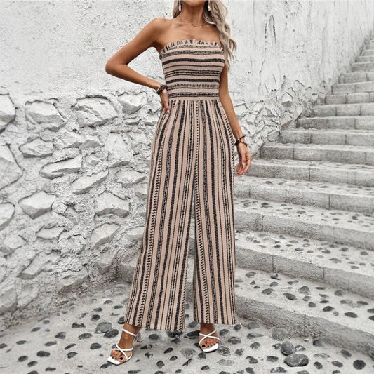 Chic Striped Greta  Tube Top Jumpsuit