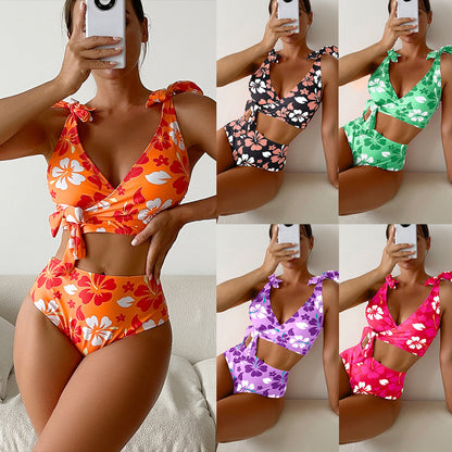 Floral High Waisted Bikini by Greta 
