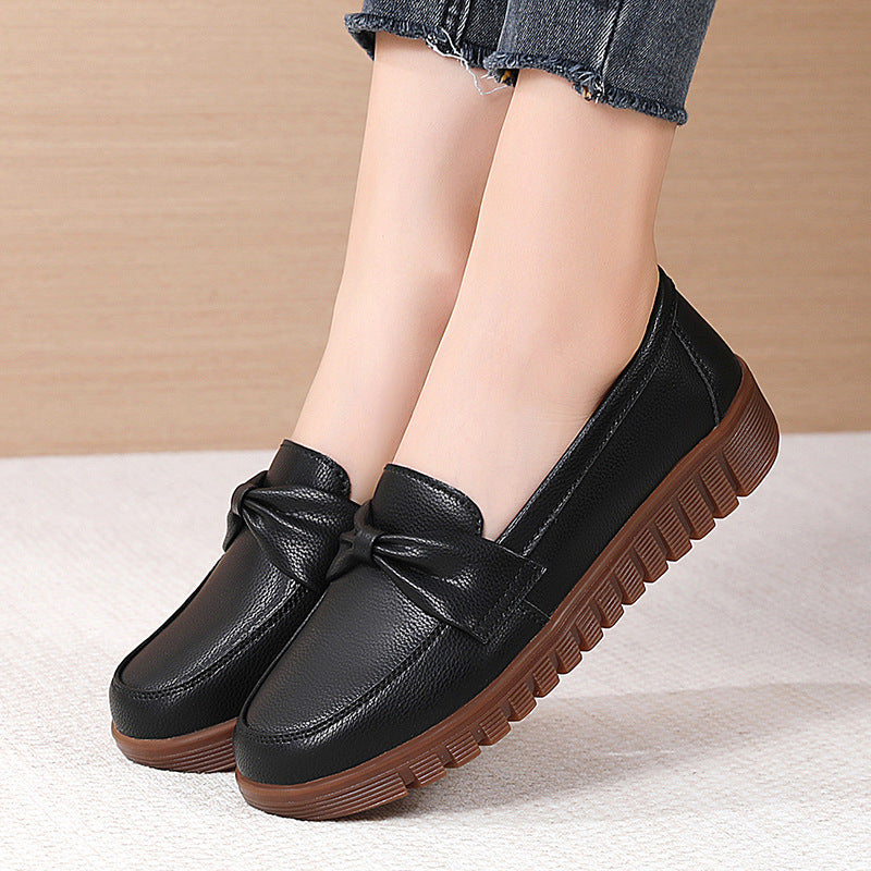 Elegant Comfort Greta  Flat Leather Loafers