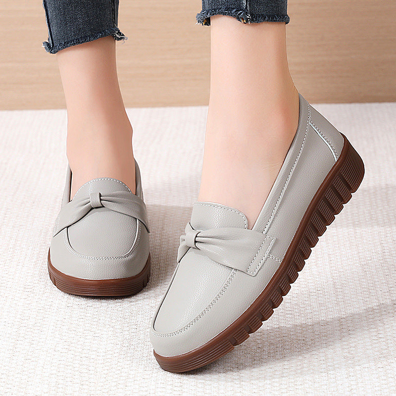 Elegant Comfort Greta  Flat Leather Loafers