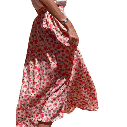 Elegant Floral Greta  Everyday Maxi Skirt