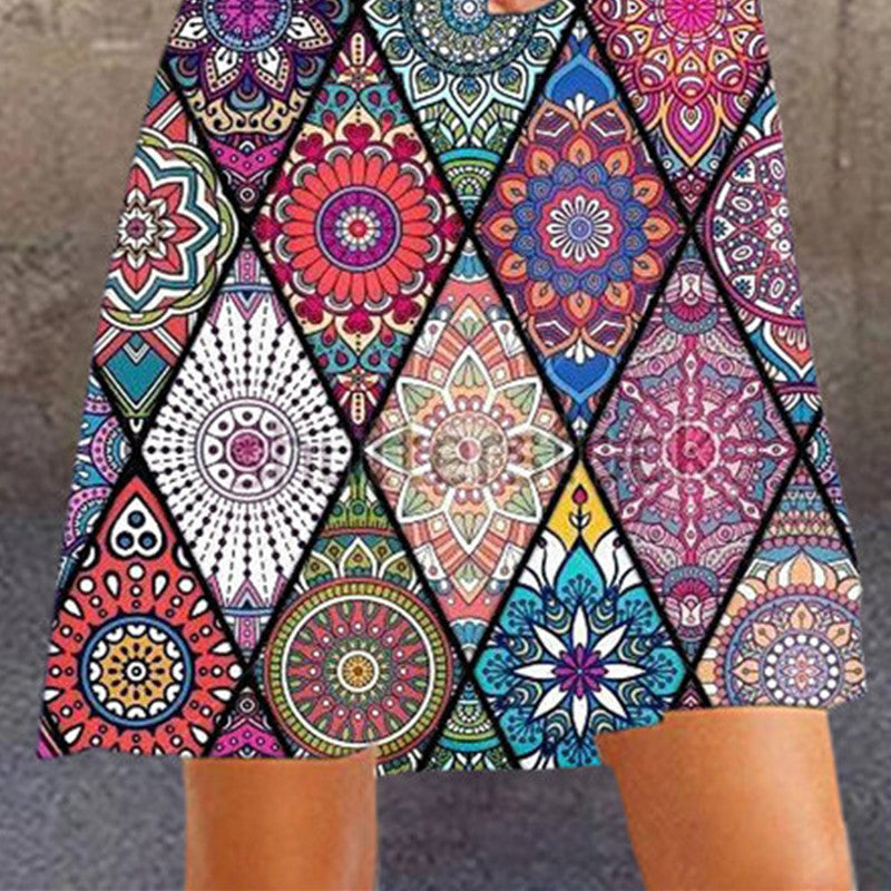 Vibrant Printed Ultra-Short Dress by Greta 