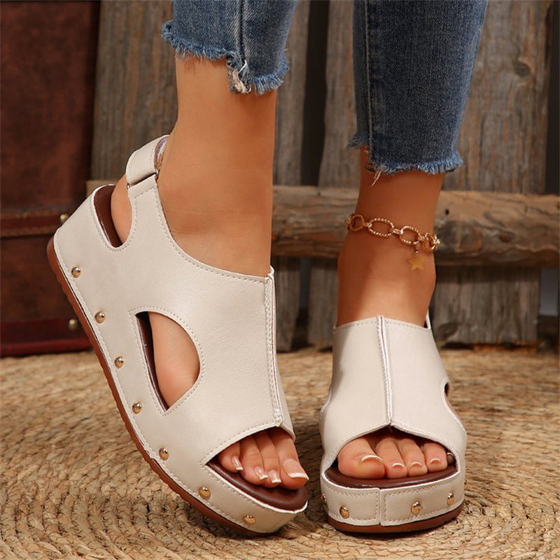 Chic Platform Peep Toe Sandals by Greta 