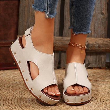 Chic Platform Peep Toe Sandals by Greta 