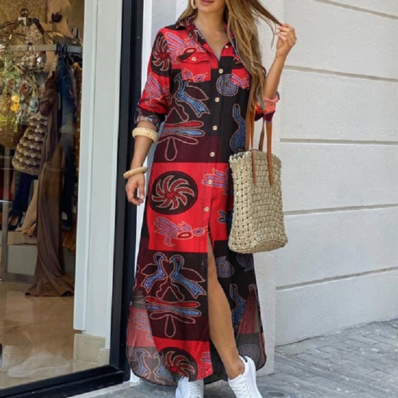 Vibrant Print Greta  Shirt Dress