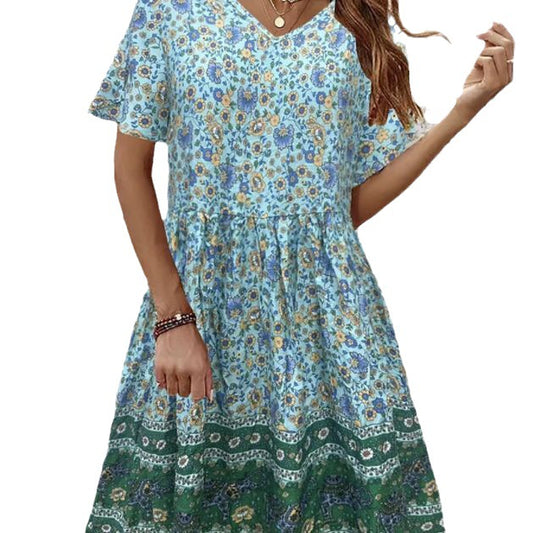 Floral V-Neck Summer Dress by Greta 