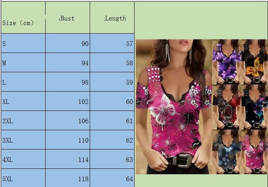 Romantic Rose Print Greta  Summer T-Shirt