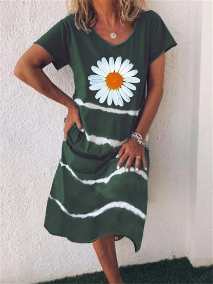 Sunflower Stripe Midi Dress by Greta 