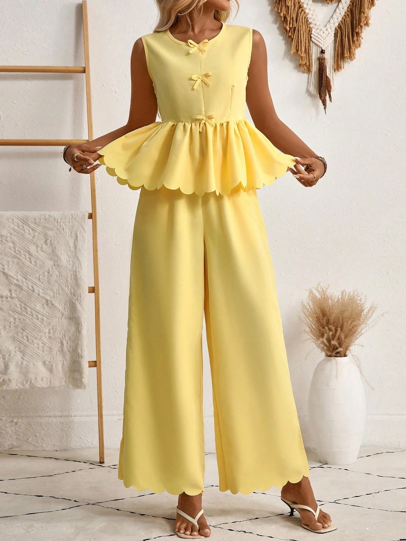 Chic Yellow Greta  Two Piece Set