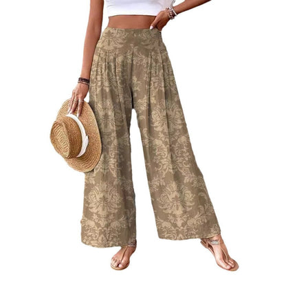 Elegant Floral High-Waisted Pants by Greta 