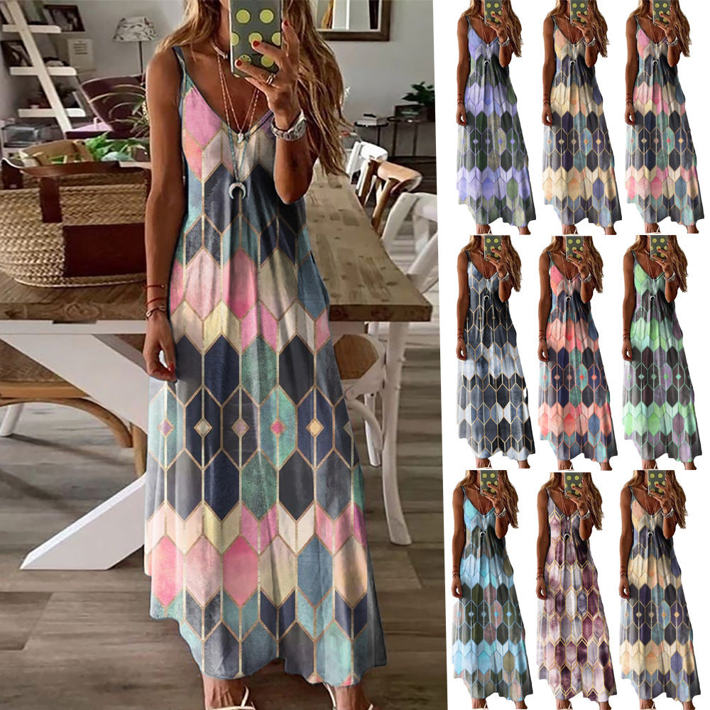 Boho Printed Greta  Summer Maxi Dress