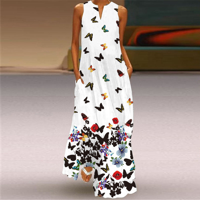 Vibrant Print Long Dress Greta 