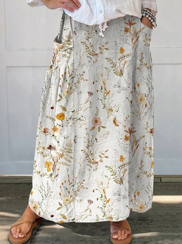 Retro Floral Greta  Everyday Pocket Skirt
