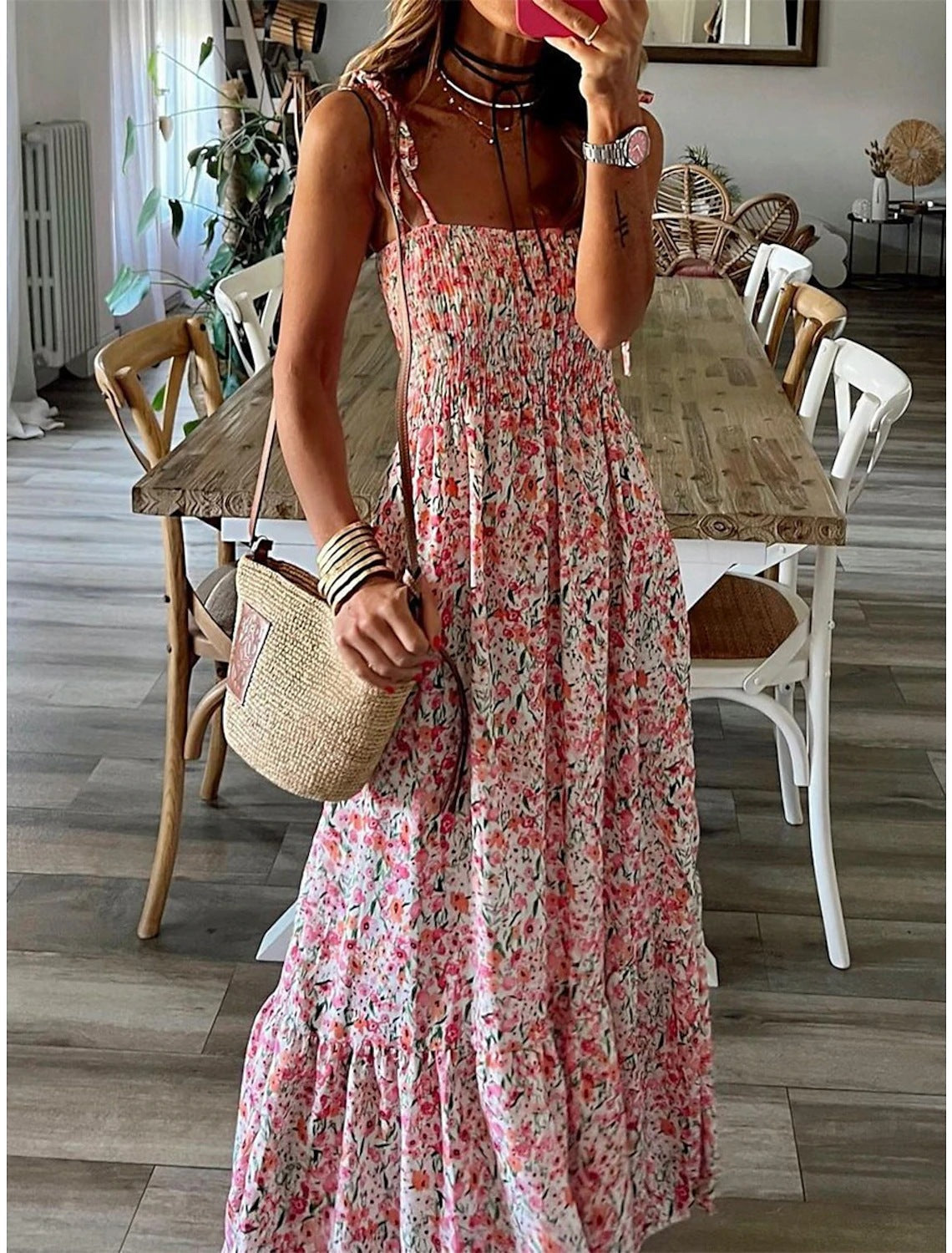 Floral Chiffon Swing Dress Greta 
