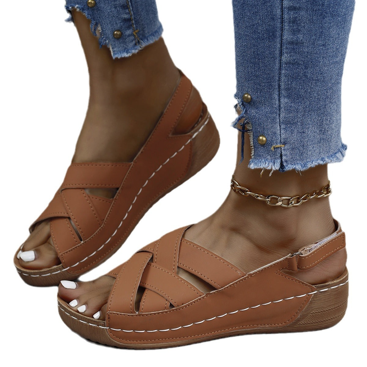 Chic Wedge Platform Sandals by Greta 