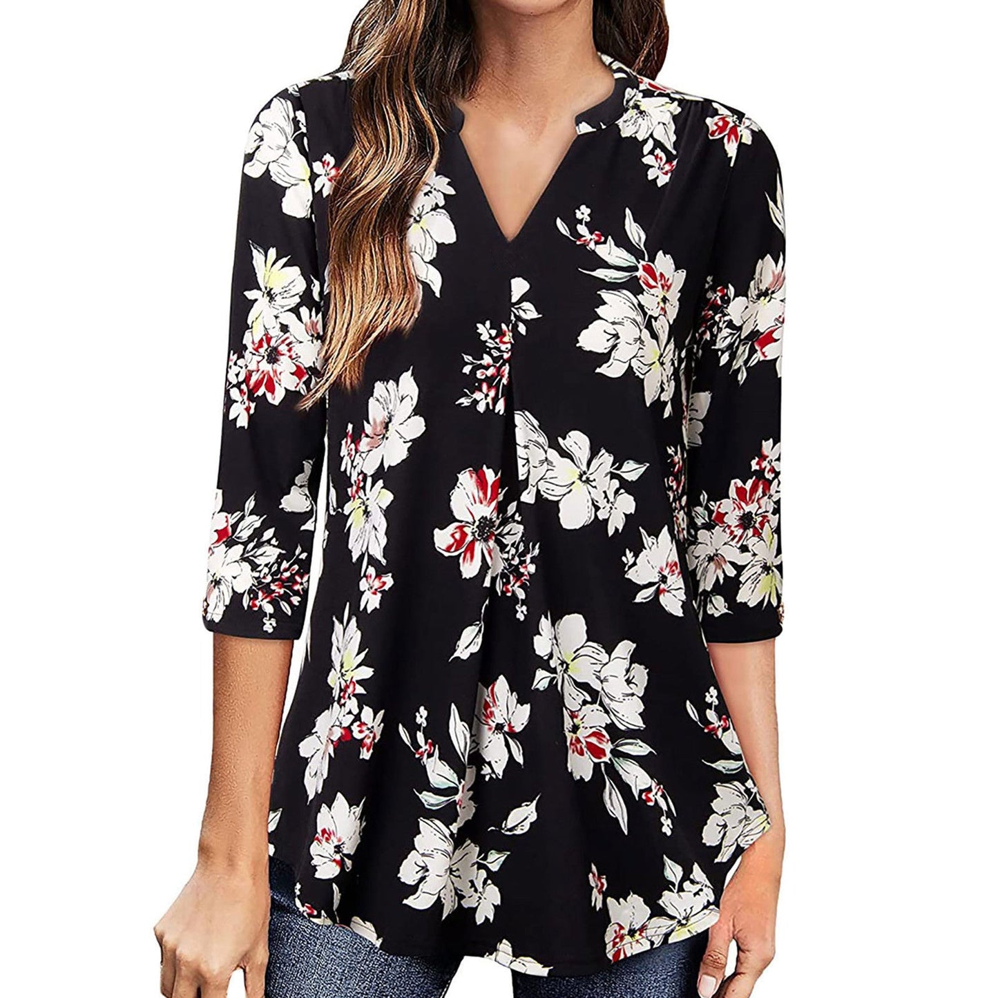 Floral V-Neck Top by Greta 