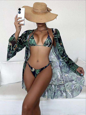 Tropical Print Greta  Bikini Kimono Set