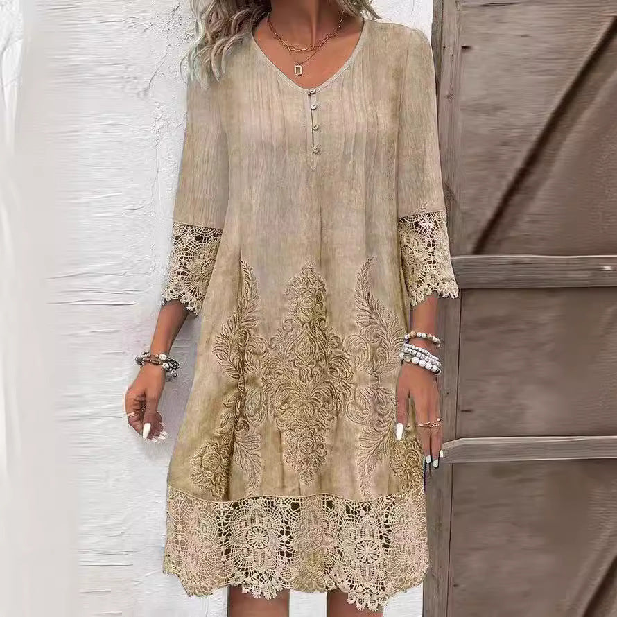 Elegant Lace A-Line Dress by Greta 