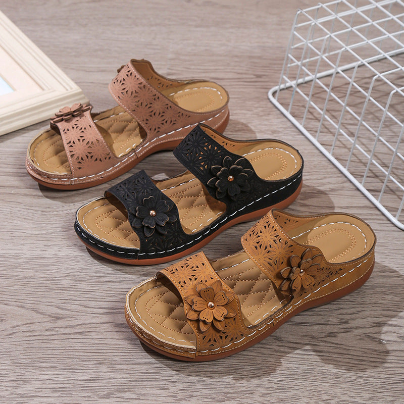 Pinterest-Inspired Greta  Floral Flat Sandals