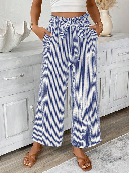 Striped Straight-Leg Pants by Greta 