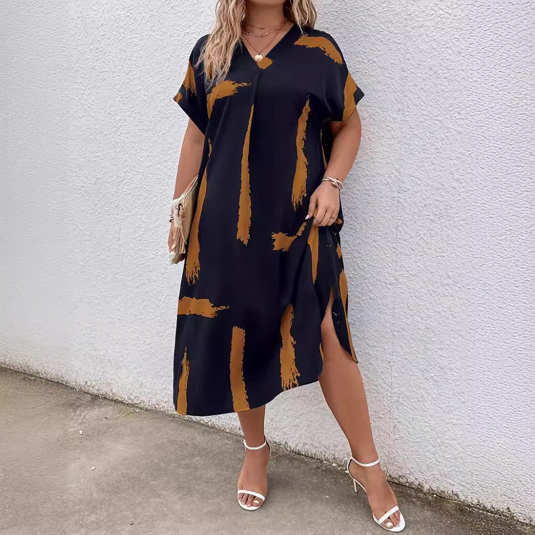 Modern Geometric Greta  Dolman Maxi Dress