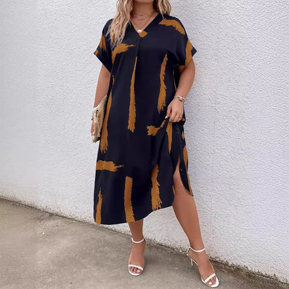 Modern Geometric Greta  Dolman Maxi Dress