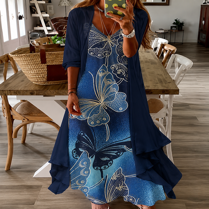 Bloemenprint swingjurk Greta zomerjurk met bretels