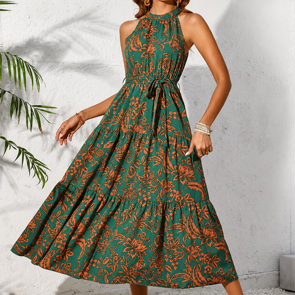 Boho Greta mouwloze zomerjurk met bloemenprint