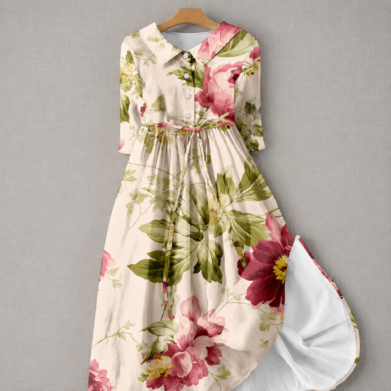 Elegante Greta zomerjurk met bloemenprint