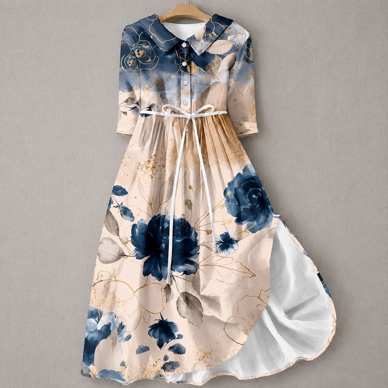 Elegante Greta zomerjurk met bloemenprint
