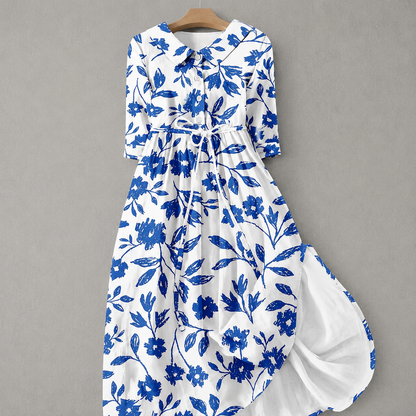 Elegante Greta zomerjurk met bloemenprint