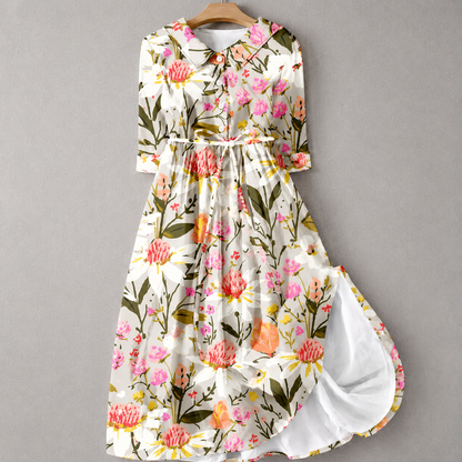 Elegante Greta zomerjurk met bloemenprint