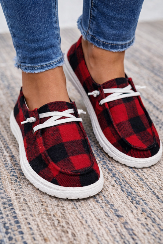 Plaid Canvas Greta  Everyday Comfort Sneakers