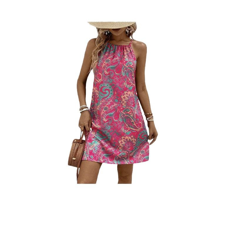 Vibrant Printed Sleeveless Dress by Greta 