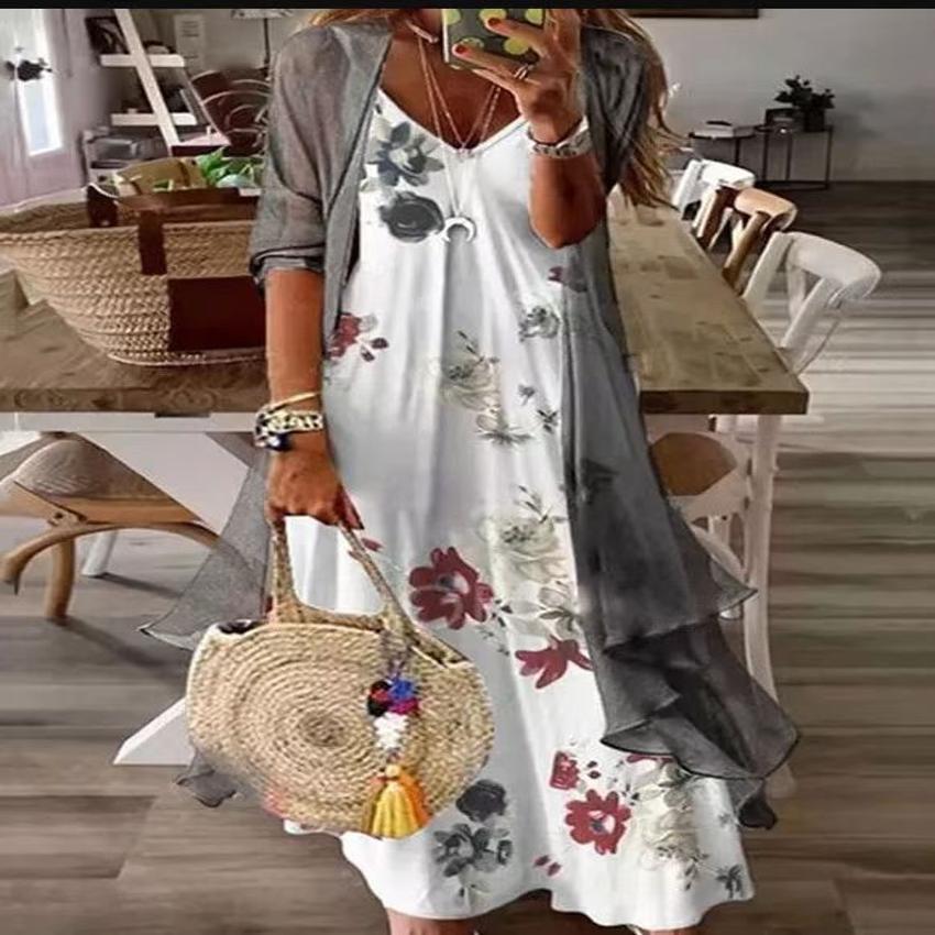 Floral Swing Greta  Summer Suspender Dress