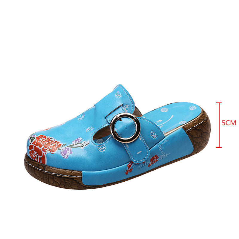 Boho Floral Greta  Platform Clogs Sandals