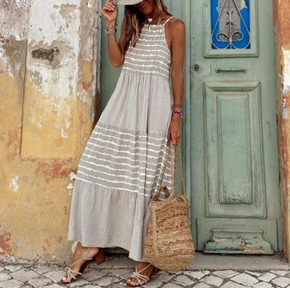 Striped Halter Maxi Dress Greta 