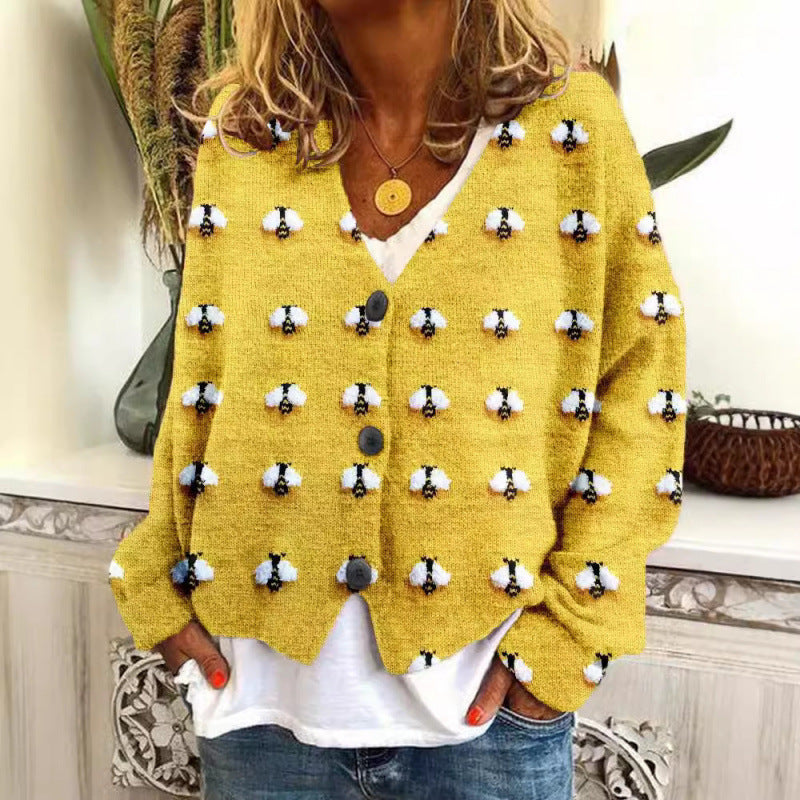 Vibrant Abstract Greta  Casual Cardigan