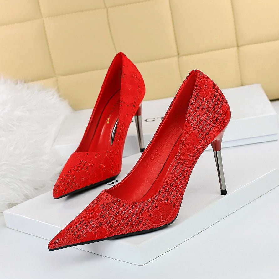 Elegant Sequin Stiletto Heels by Greta 