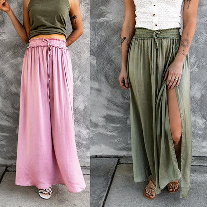 Flowy Slit Maxi Skirt by Greta 