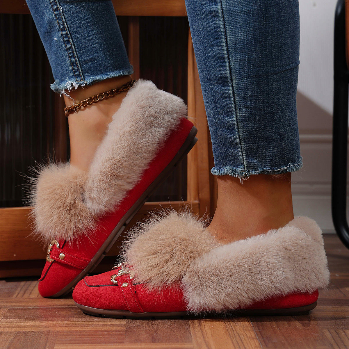 Velvet Plush Loafers by Greta 