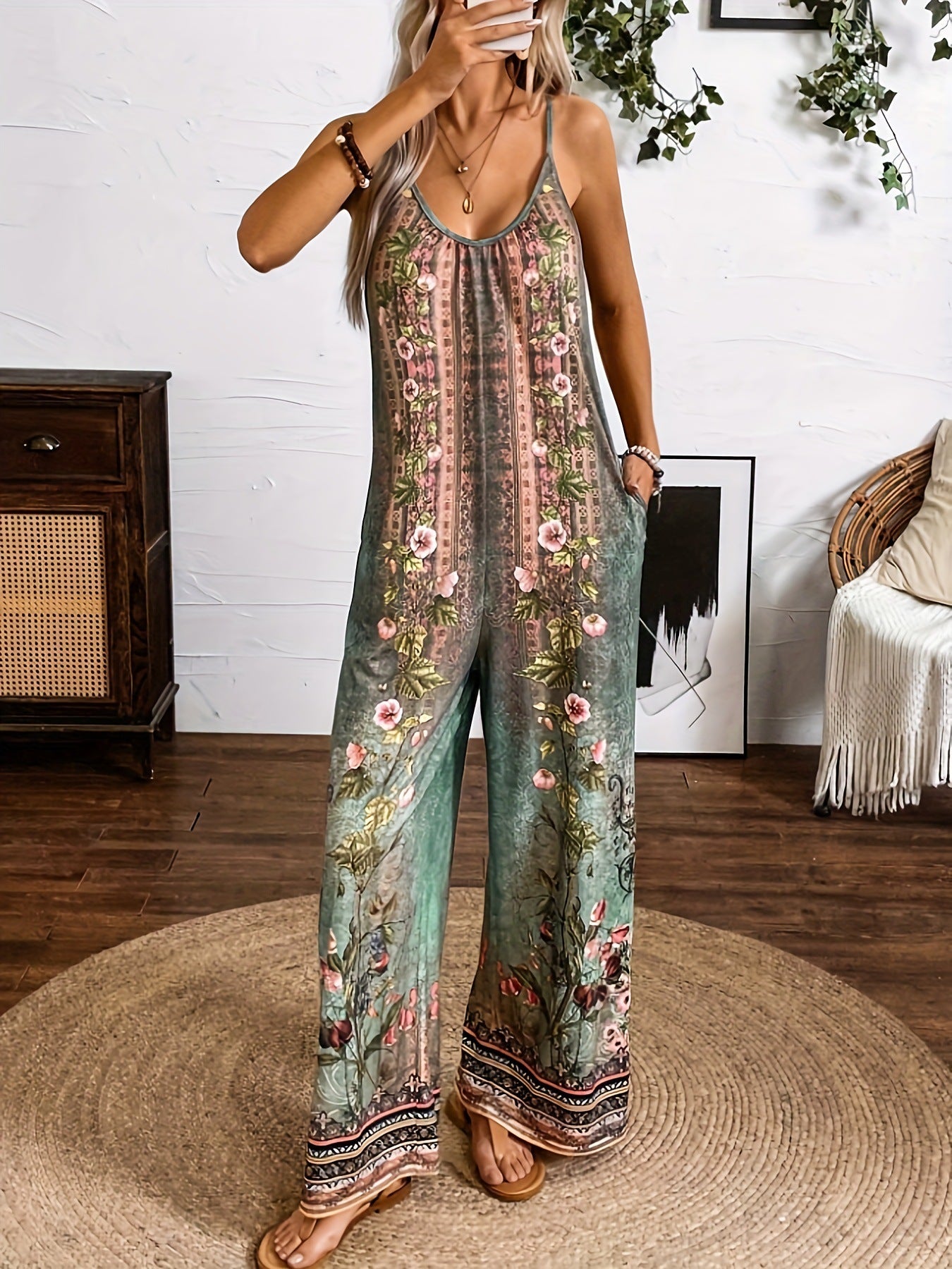 Boho Floral Greta  Printed Jumpsuit