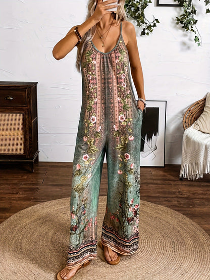 Boho Floral Greta  Printed Jumpsuit